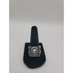 Vintage Lion Head Secret Compartment Ring Gothic Medieval SZ 8.5